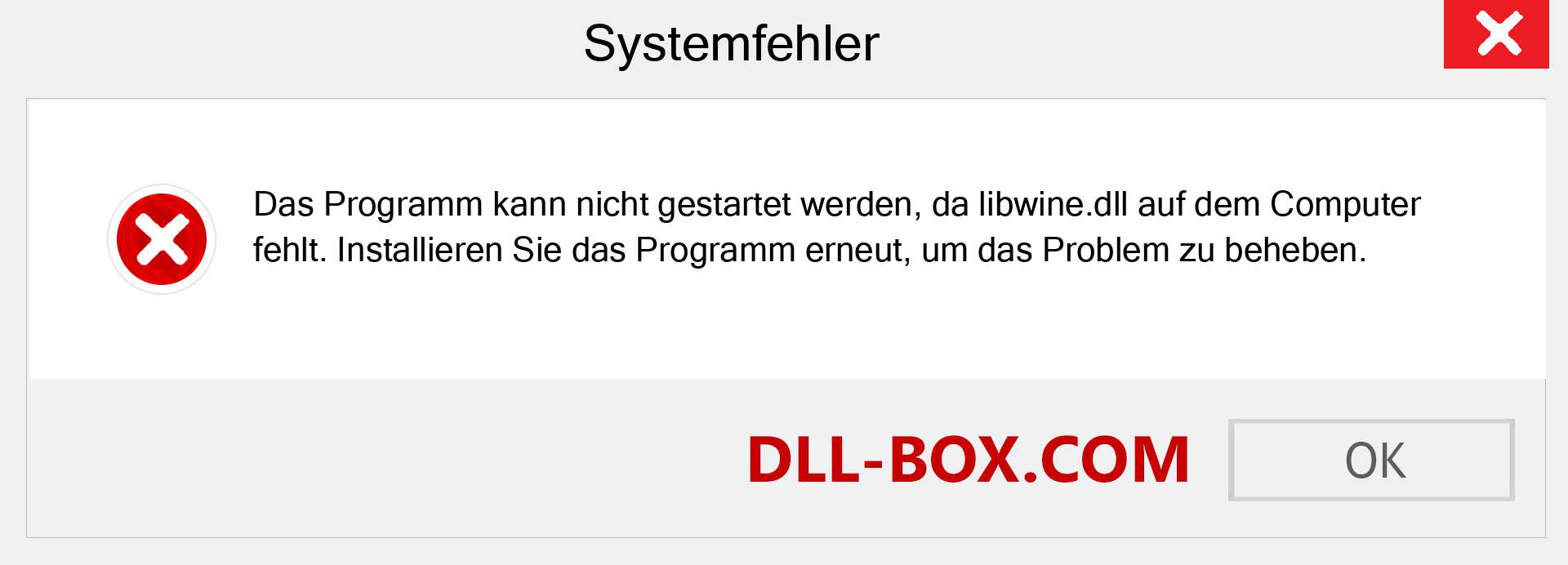 libwine.dll-Datei fehlt?. Download für Windows 7, 8, 10 - Fix libwine dll Missing Error unter Windows, Fotos, Bildern